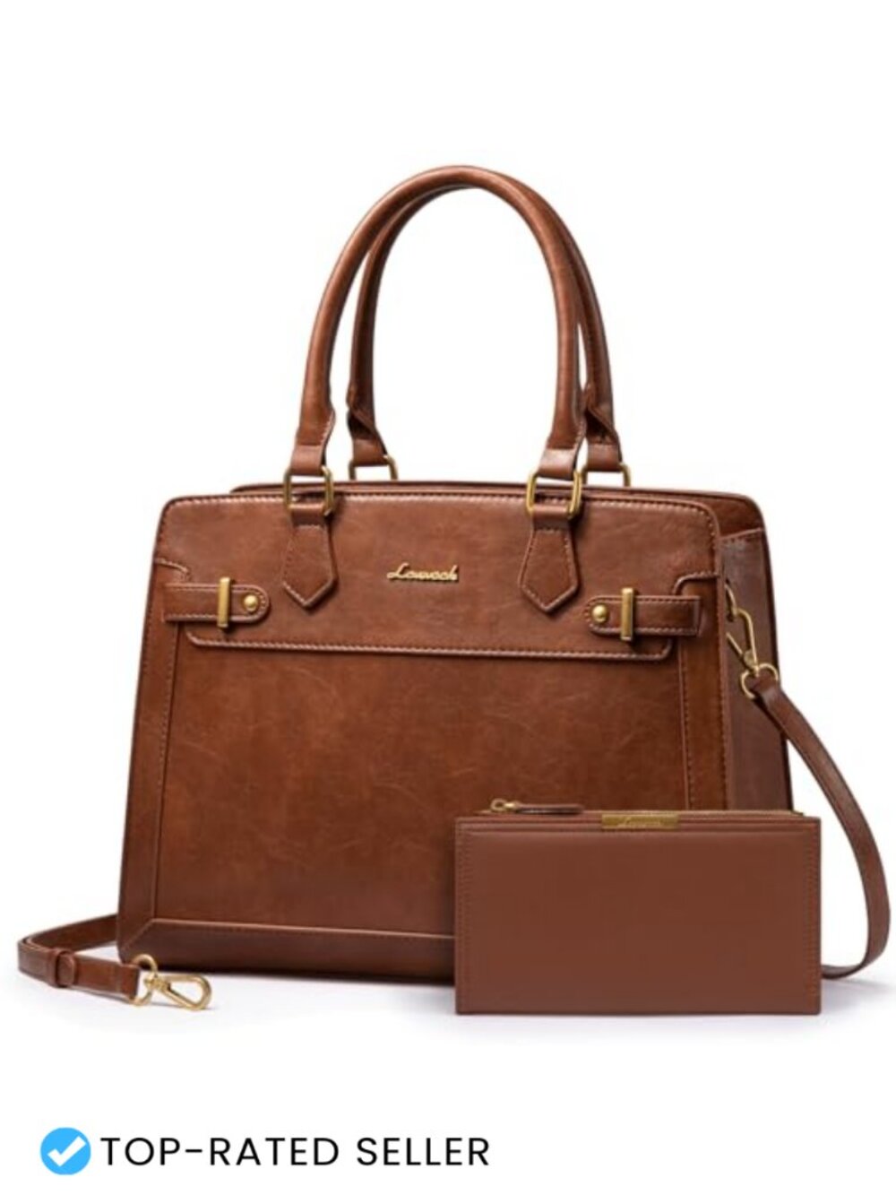 PU Leather Satchel Handbag Tote Shoulder Bag Multi-Purpose